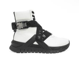 Balmain Trooper Logo Strap Leather Combat Boots NWT Size 35